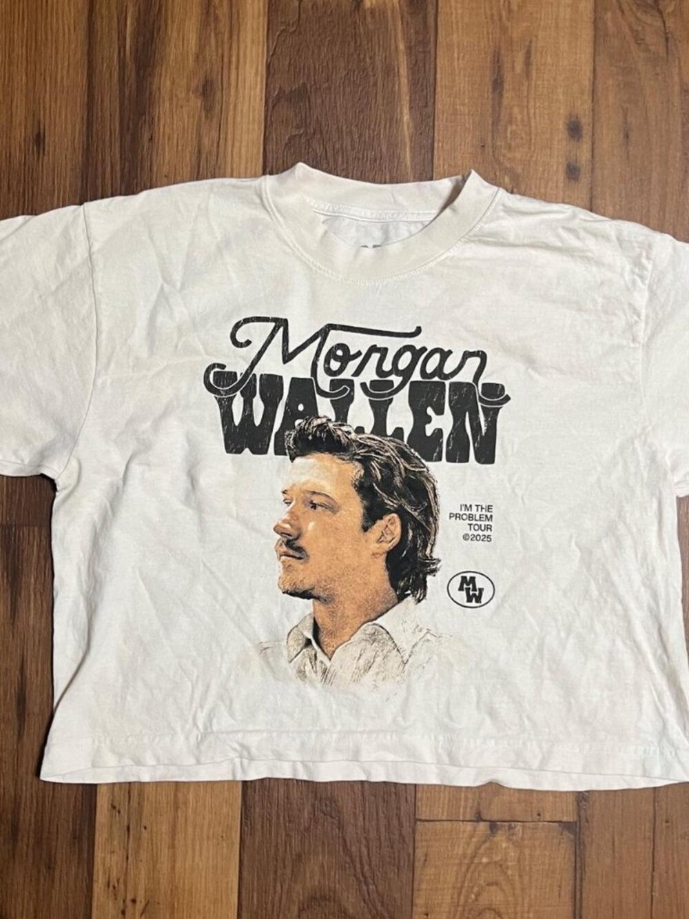 Morgan Wallen Shirt Womens Medium I'm The Problem Tour 2025 Cropped Tee